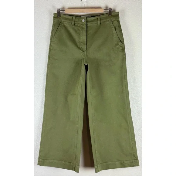 Everlane Women's Wide-Leg Pants in Olive Green - Picture 5 of 9